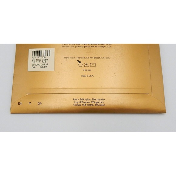 Victoria's Secret Jet Black Silky Sheer Control Top Pantyhose Medium New - Picture 5 of 7